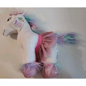 Build a Bear Beary Fairy Friends White Unicorn Glitter Rainbow Tutu With Tag BAB